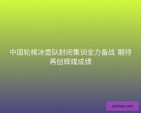 中国轮椅冰壶队封闭集训全力备战 期待再创辉煌成绩