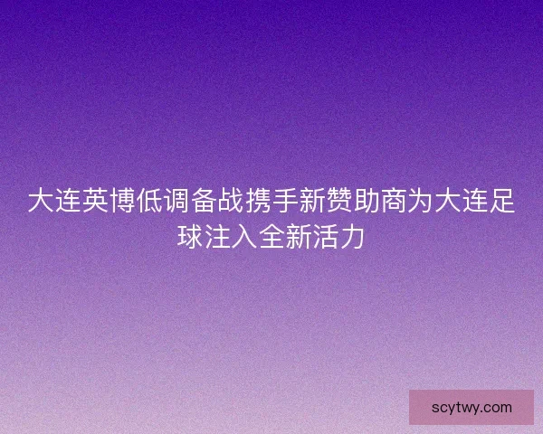 大连英博低调备战携手新赞助商为大连足球注入全新活力